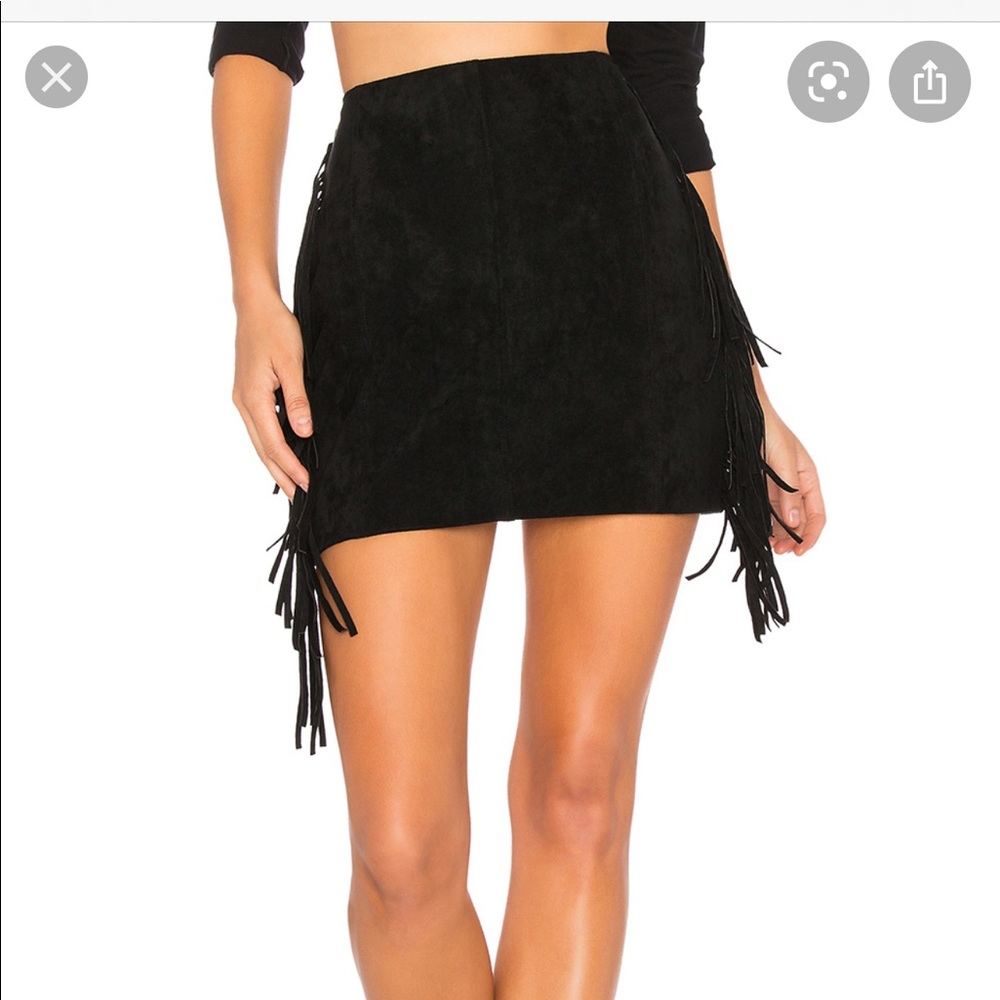 Endless Rose Suede Fringe Skirt